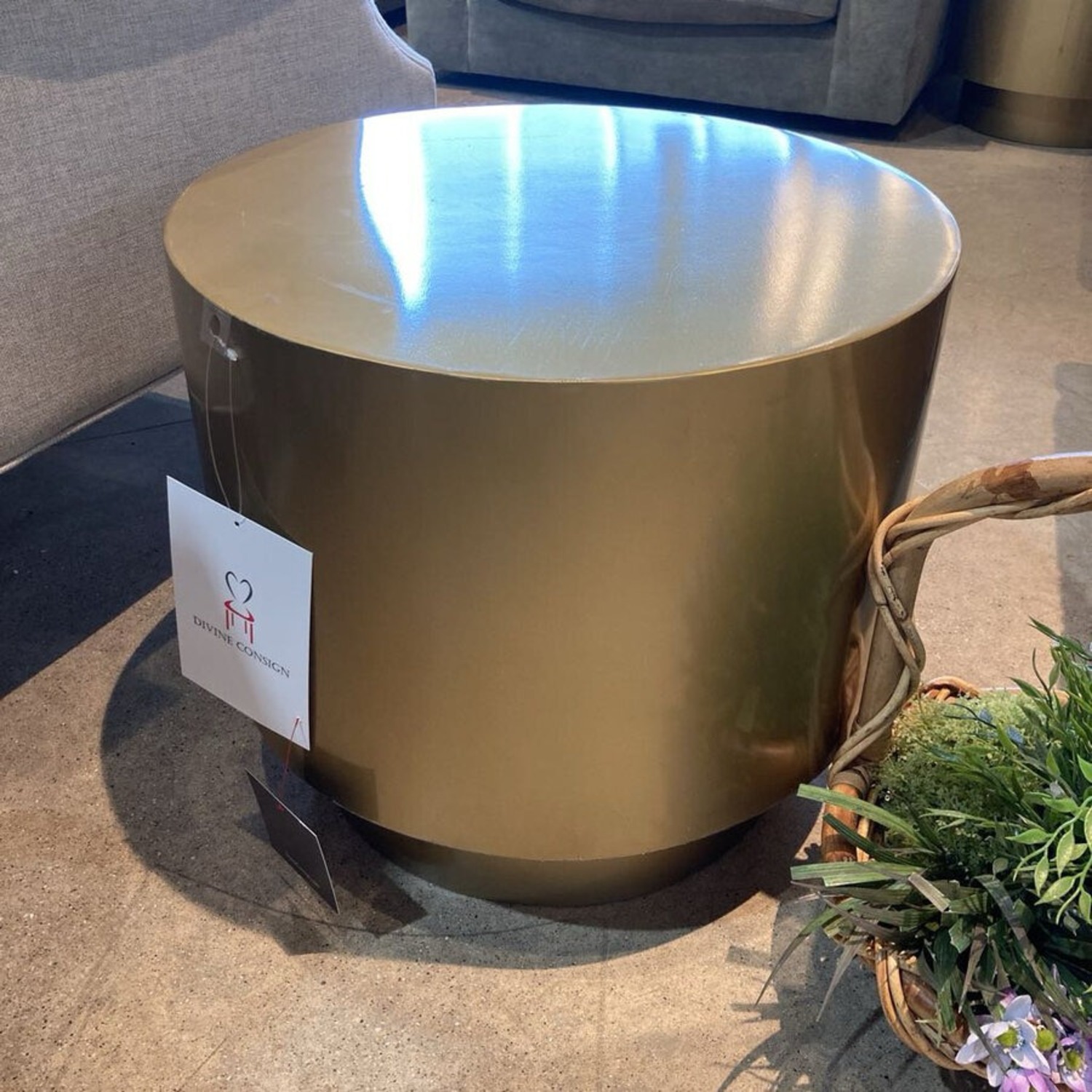 Ervin Round Metal Side Table Gold - image-2