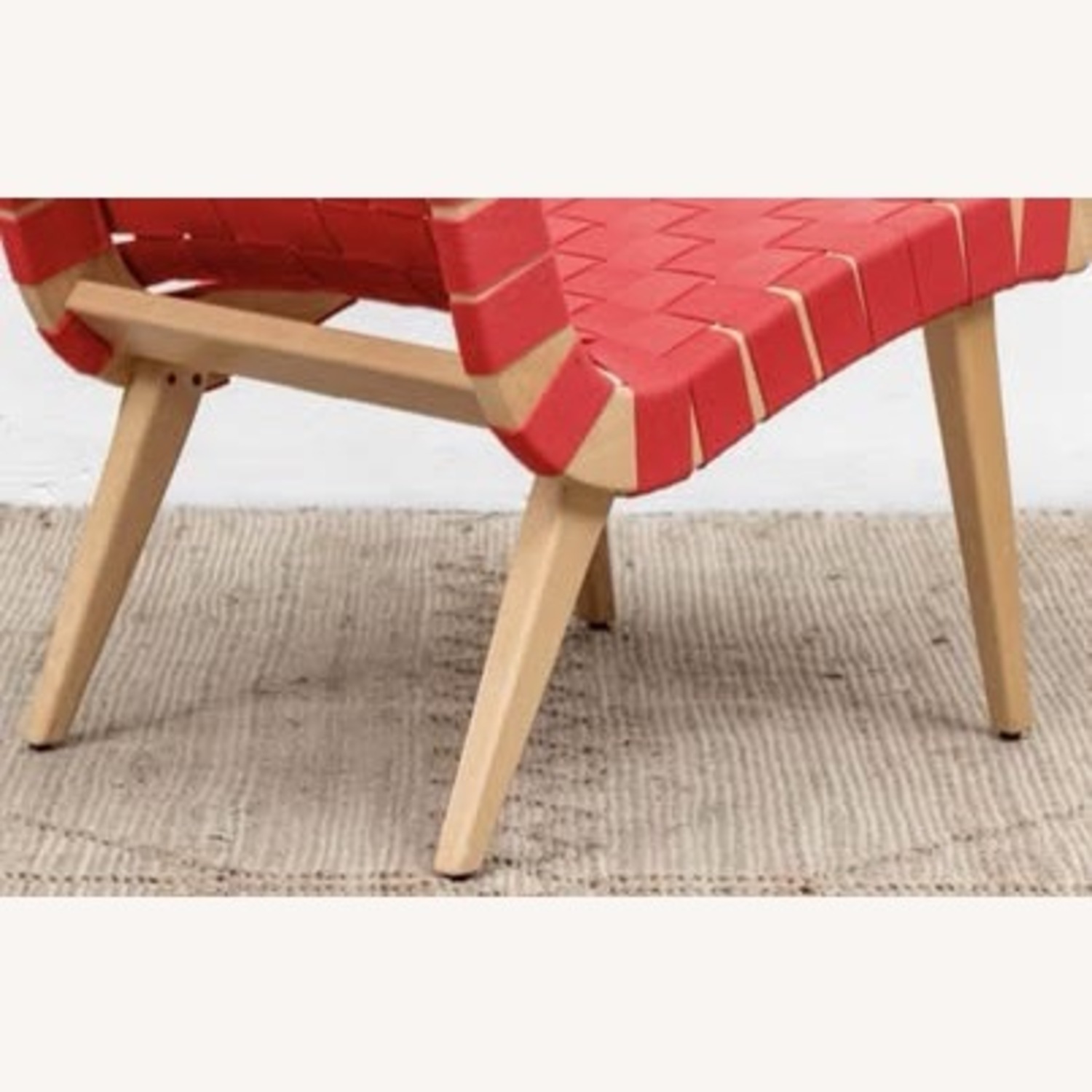 Knoll Jens Risom Woven Lounge Chair Red - image-3