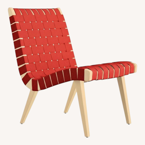 Used Knoll Jens Risom Woven Lounge Chair Red for sale on AptDeco