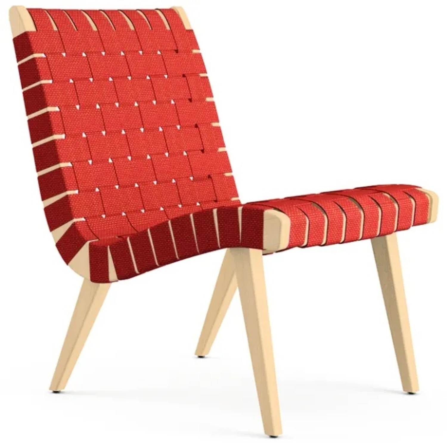 Knoll Jens Risom Woven Lounge Chair Red - image-7