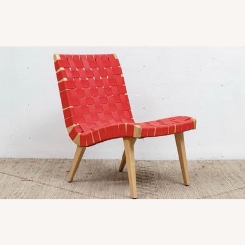 Used Knoll Jens Risom Woven Lounge Chair Red for sale on AptDeco
