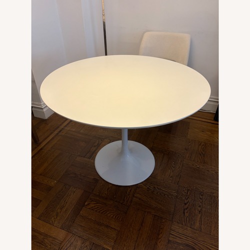 Used Rove Concepts 40" White Lacquer Tulip Table for sale on AptDeco