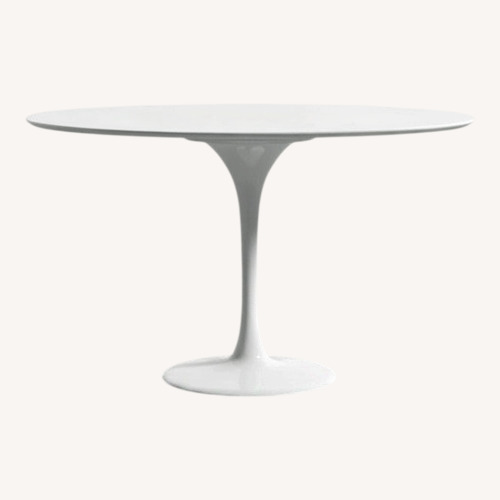 Used Rove Concepts 40" White Lacquer Tulip Table for sale on AptDeco