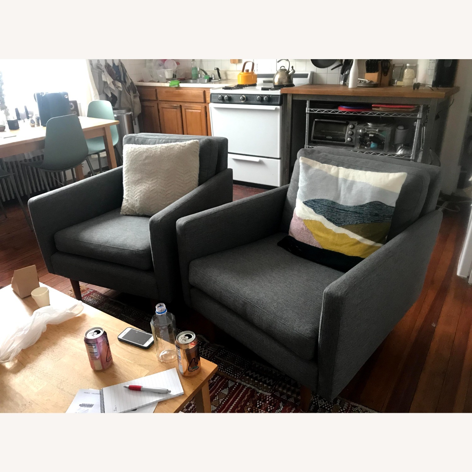 Article Noah Dark Gray Fabric Armchair - image-1