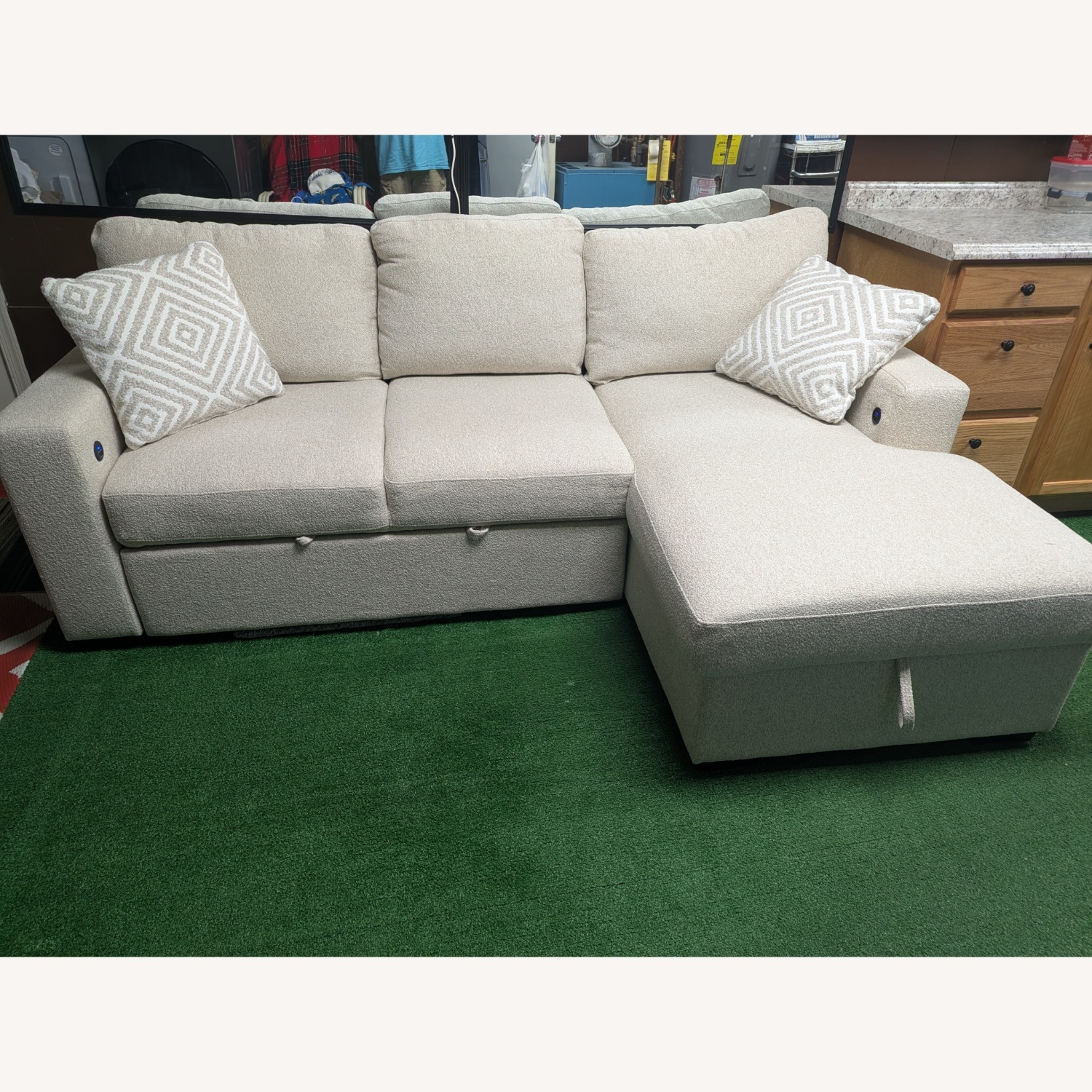 Playday Natural Fabric Sleeper Sofa - image-1