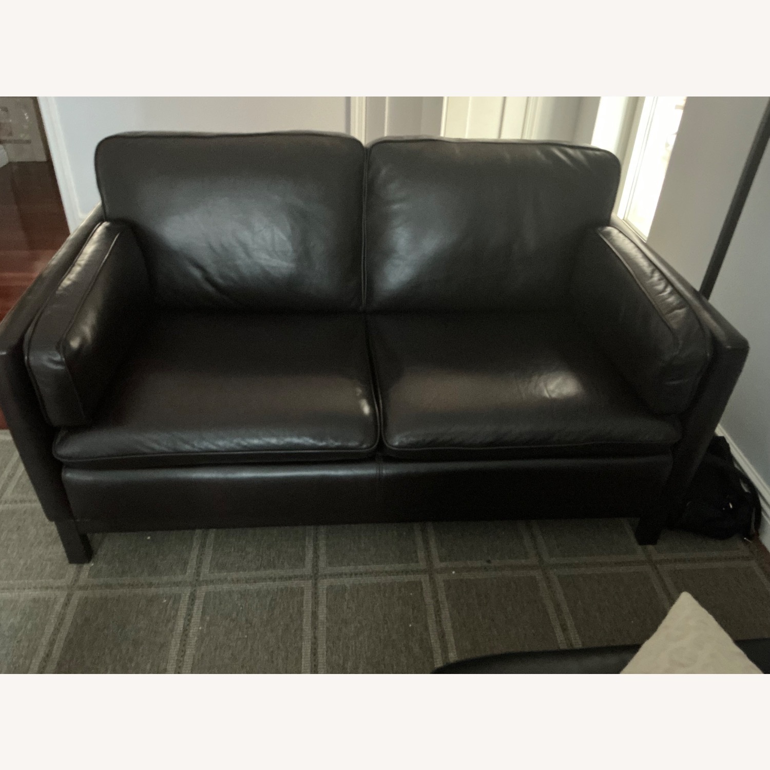 Macy's Dark Brown Leather 2 Seater Sofa - image-4