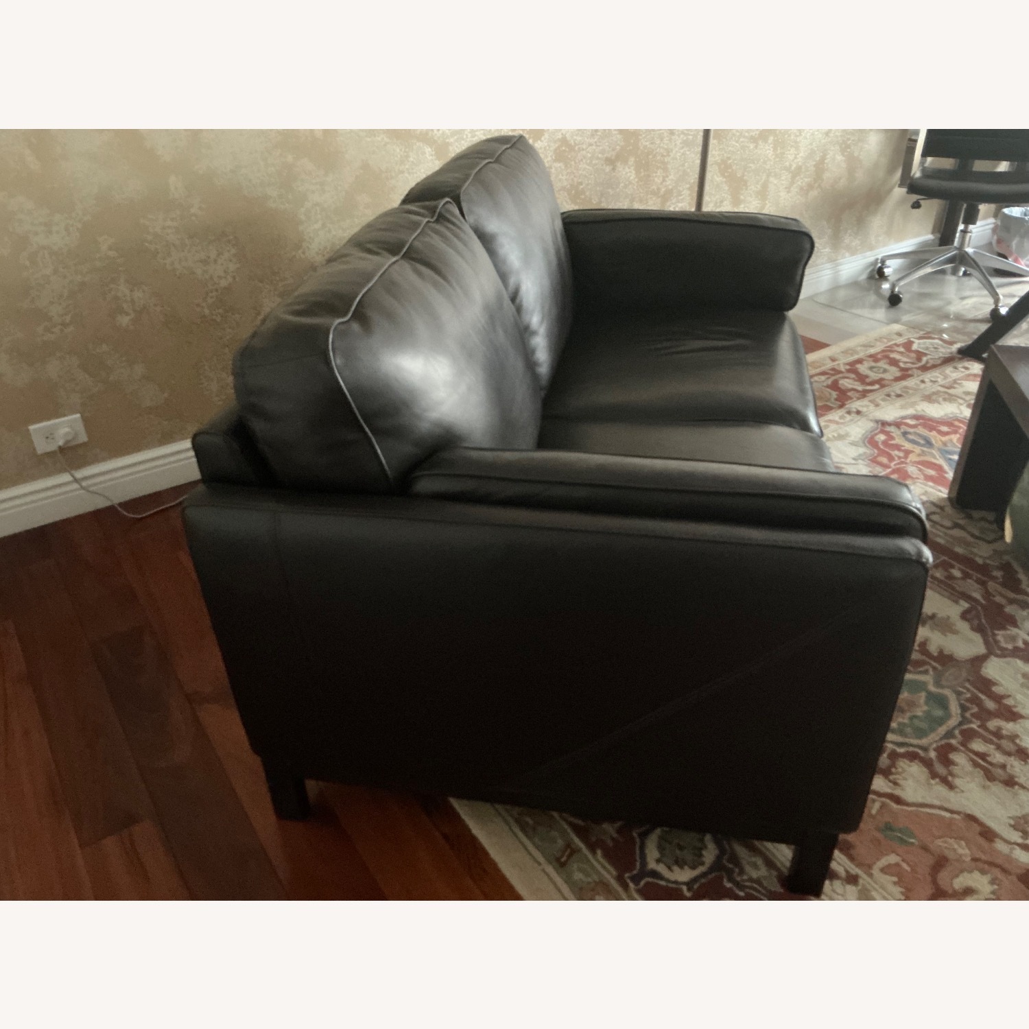 Macy's Dark Brown Leather 2 Seater Sofa - image-2
