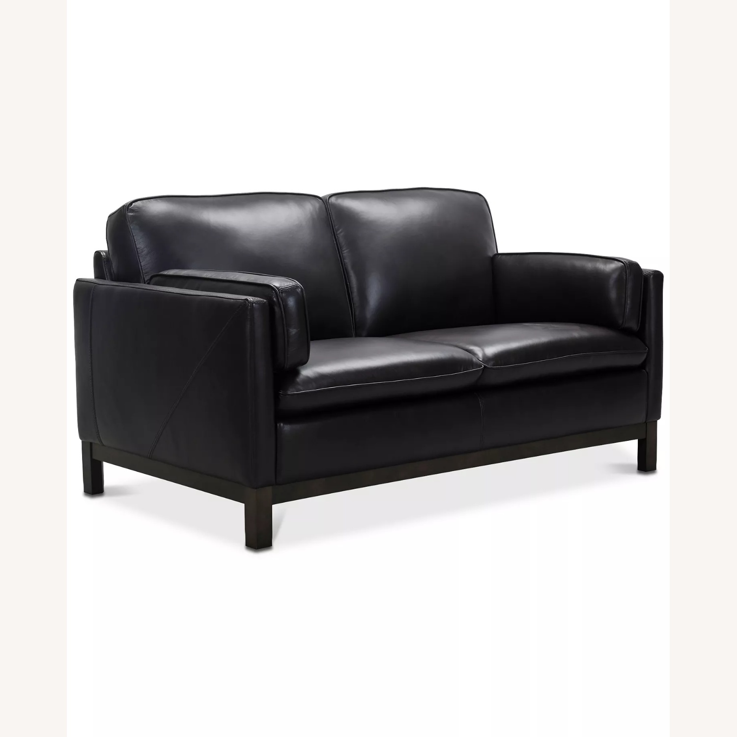 Macy's Dark Brown Leather 2 Seater Sofa - image-5