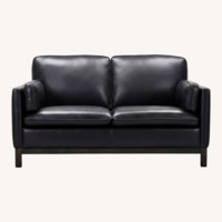 Macy's Dark Brown Leather 2 Seater Sofa