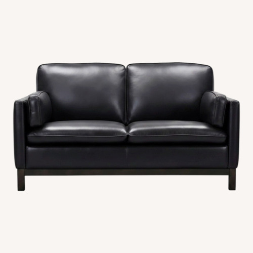 Used Macy's Dark Brown Leather 2 Seater Sofa for sale on AptDeco