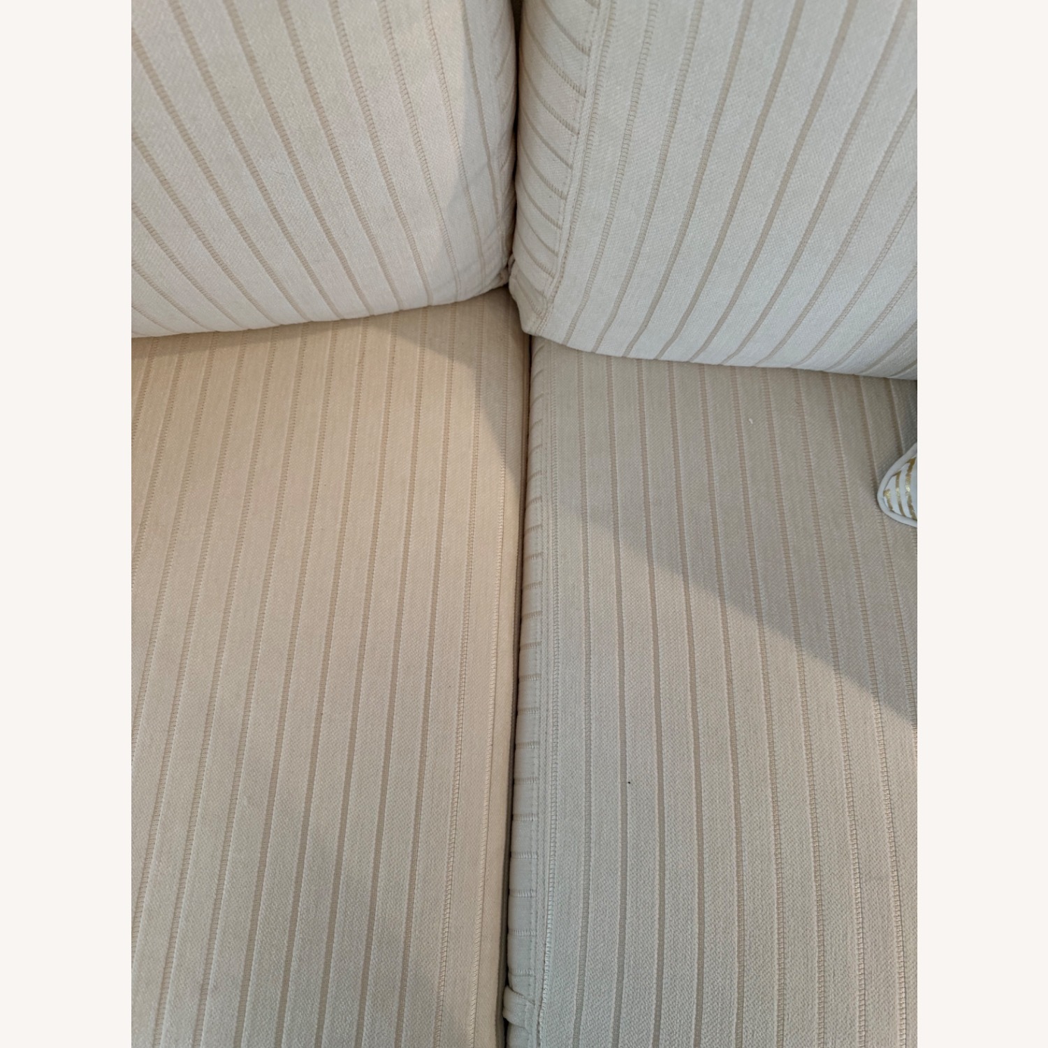 Ethan Allen White Fabric 2 Seater Sofa - image-5