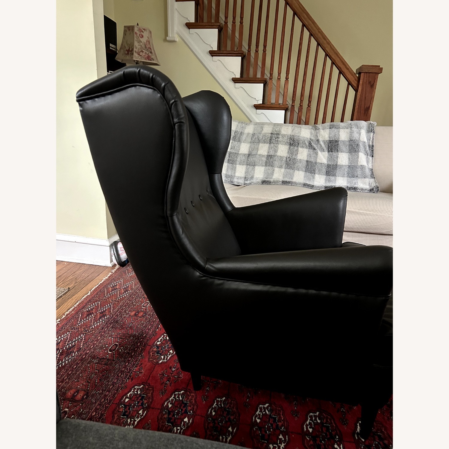 IKEA Strandmon Black Leather Armchair - image-2