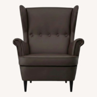 IKEA Strandmon Black Leather Armchair