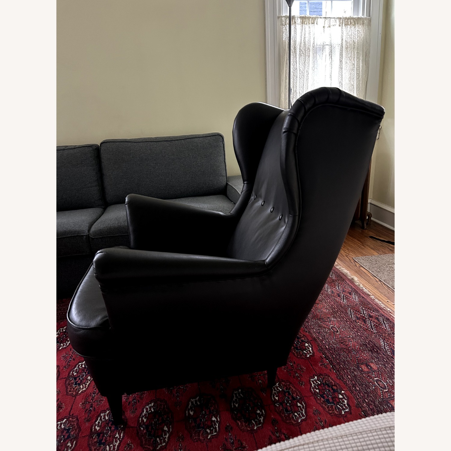 IKEA Strandmon Black Leather Armchair - image-3