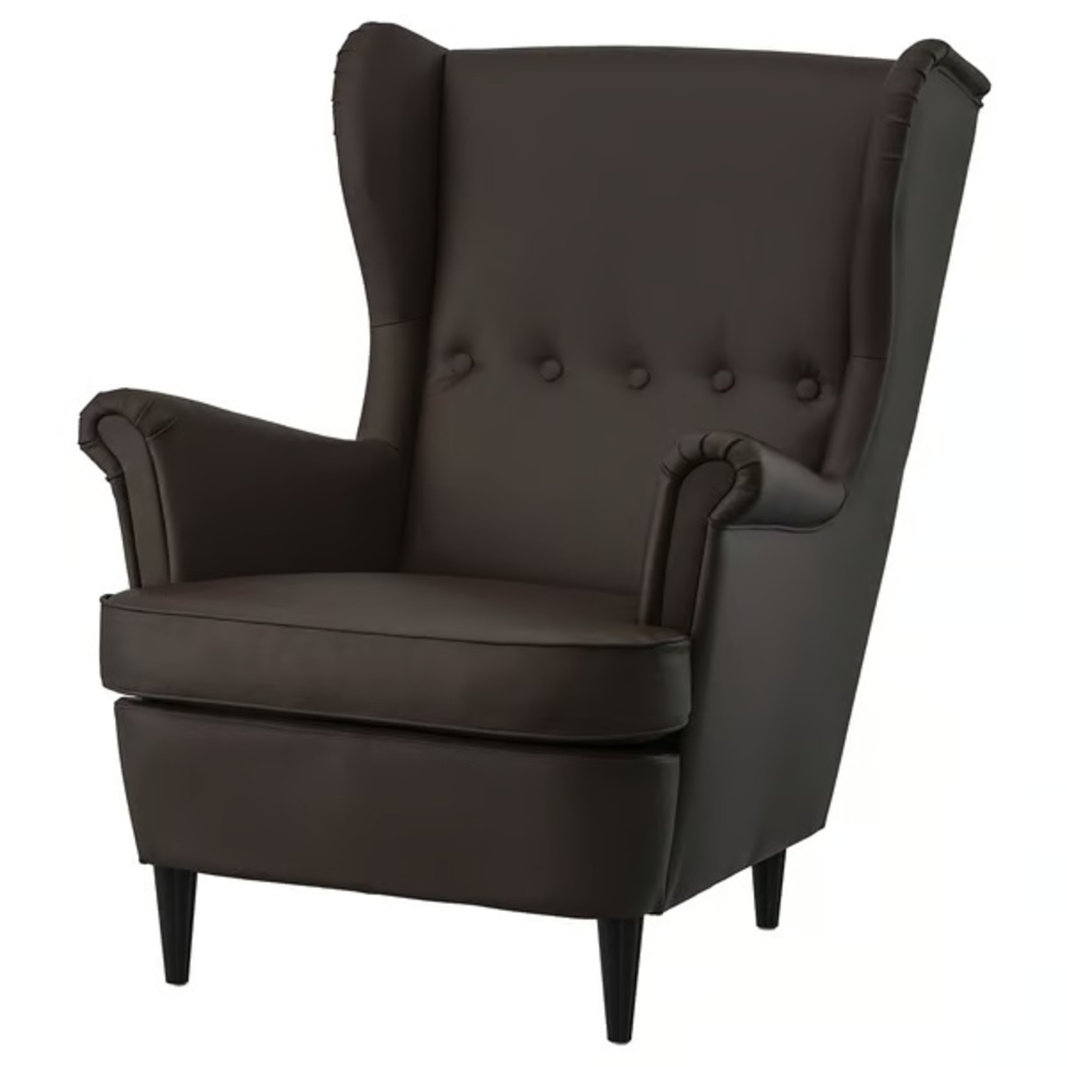 IKEA Strandmon Black Leather Armchair - image-5