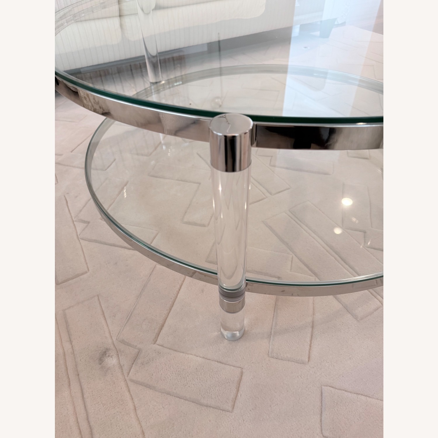 Modern Round Glass Table With Clear Acrylic Legs - image-5