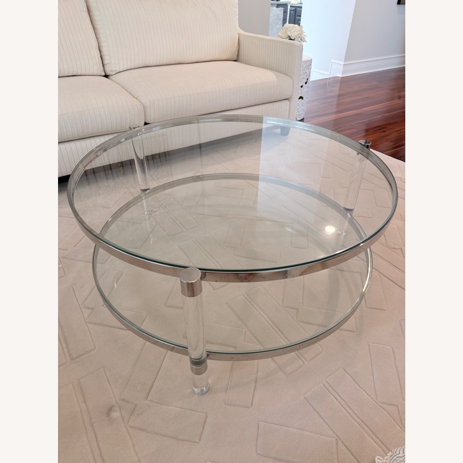 Modern Round Glass Table With Clear Acrylic Legs - image-4
