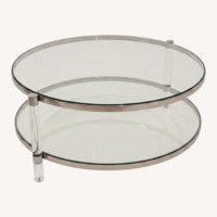 Modern Round Glass Table With Clear Acrylic Legs