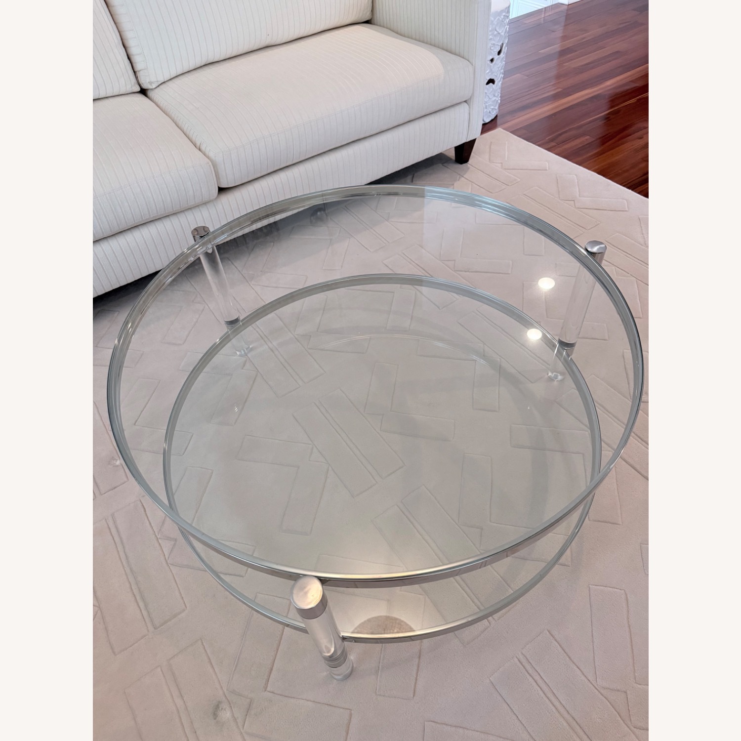 Modern Round Glass Table With Clear Acrylic Legs - image-6