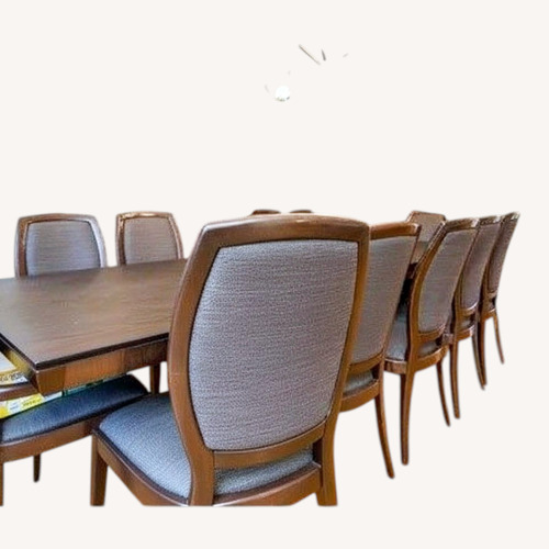 Used Excelsior Sycamore Wood and Fabric Italian Chairs  for sale on AptDeco