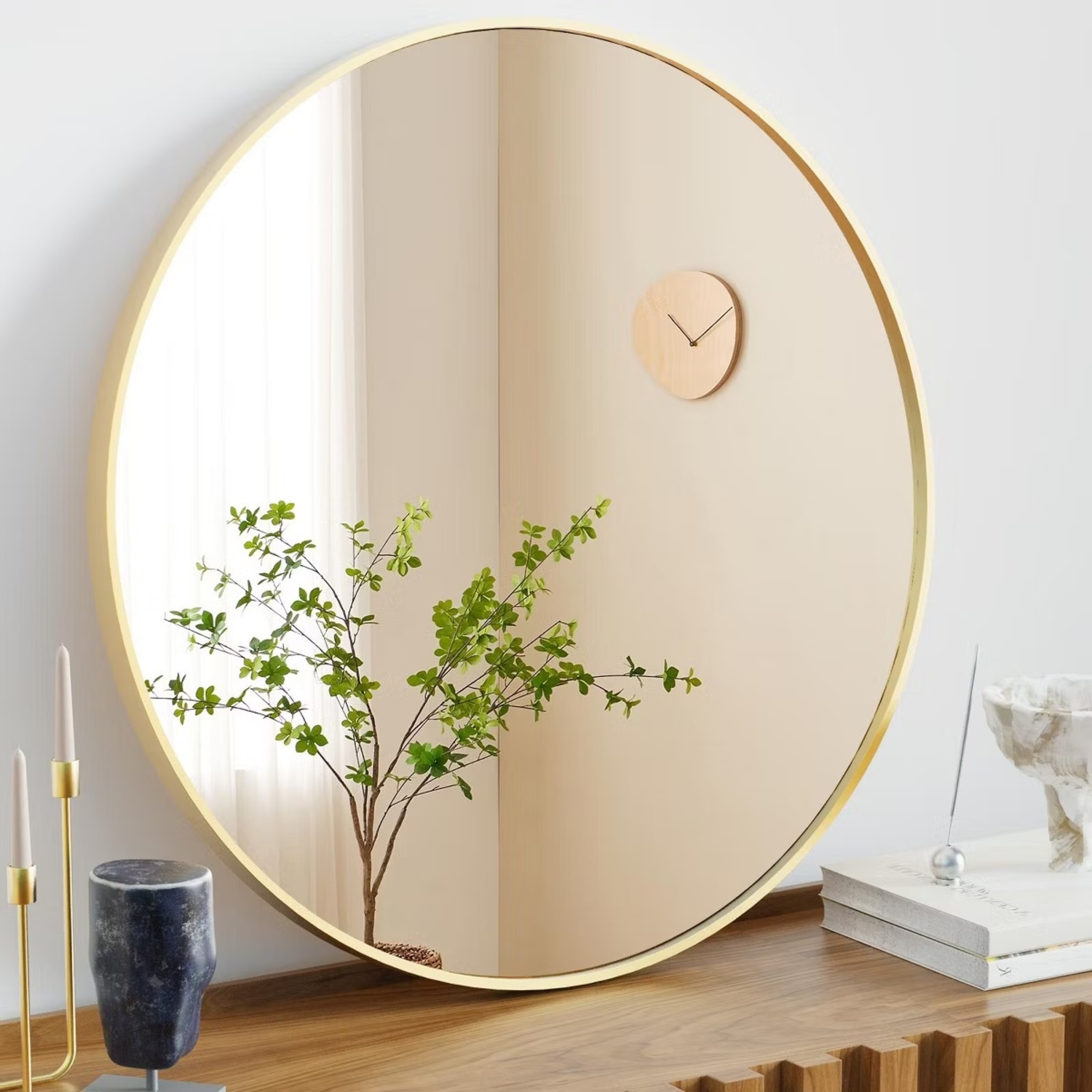 Gold Finish Wall Mirror - image-4