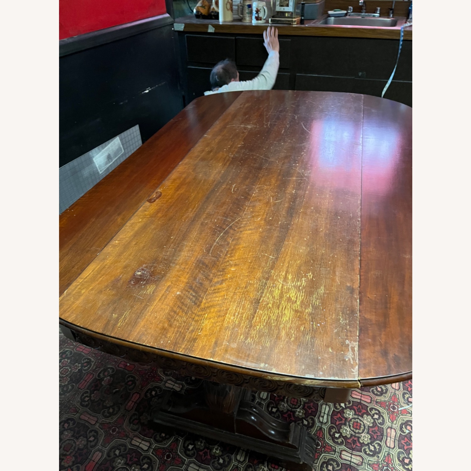 Imperial Furniture Co. Dark Brown Wood Side Table - image-1