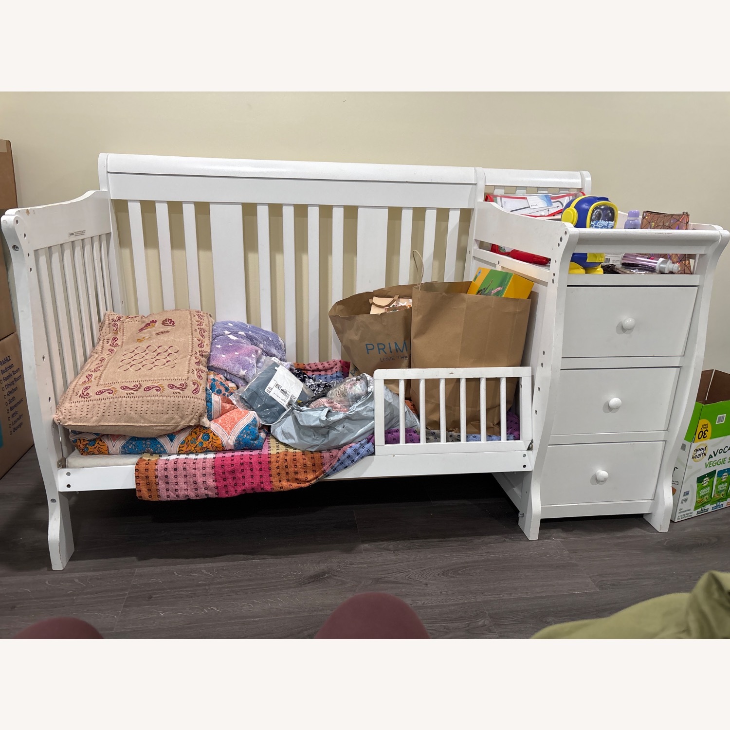 White Wood Crib - image-2