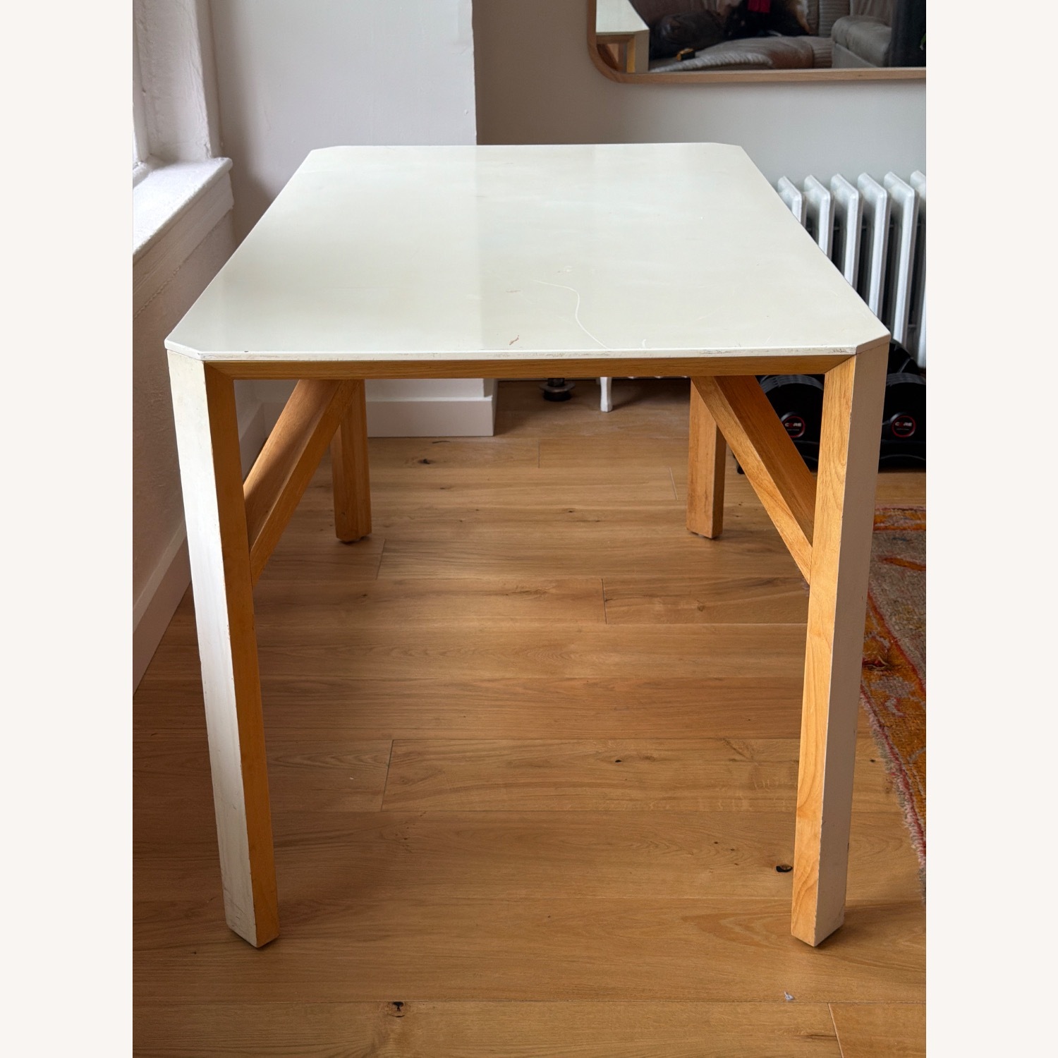 CB2 White Wood Desk - image-3