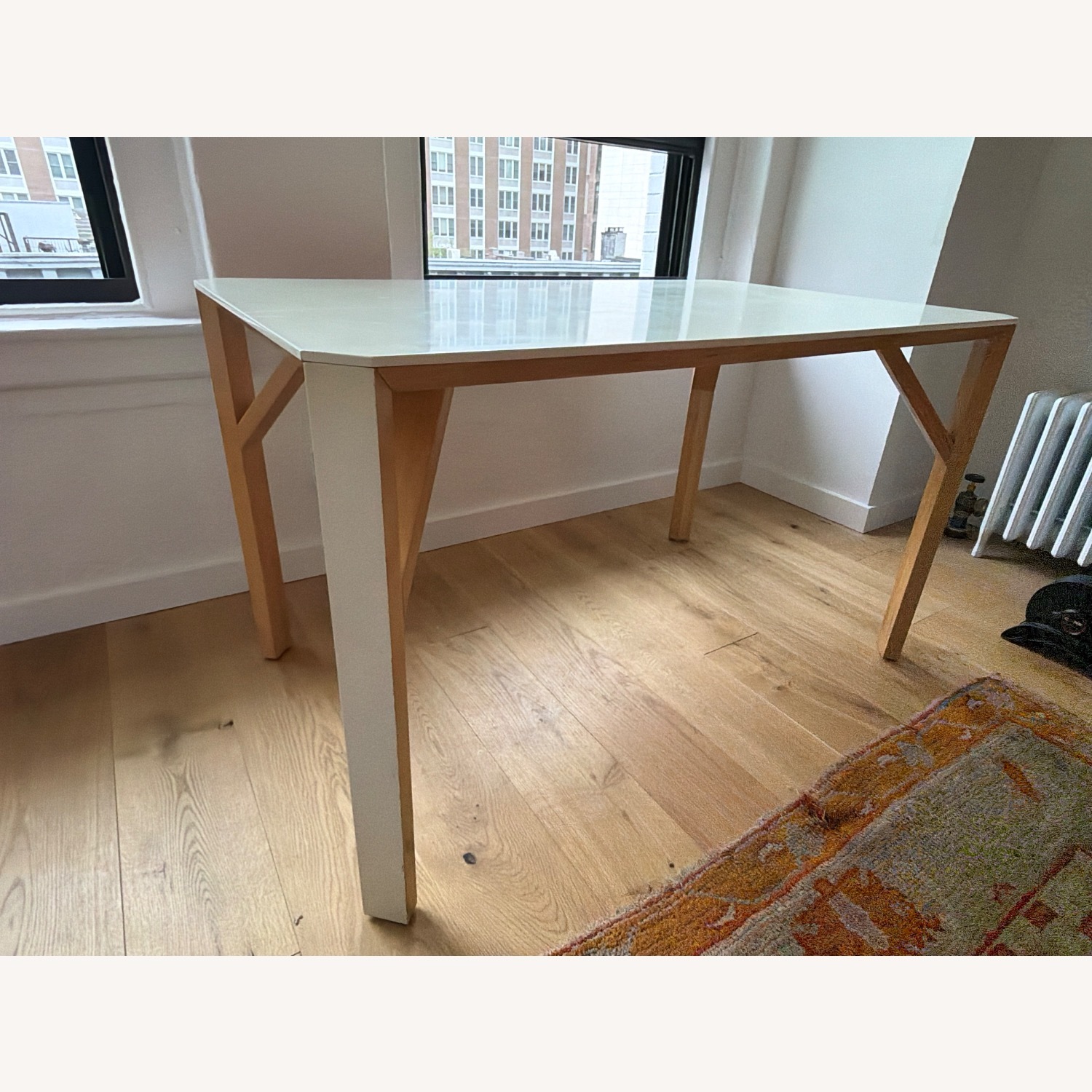 CB2 White Wood Desk - image-2