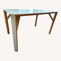 CB2 White Wood Desk
