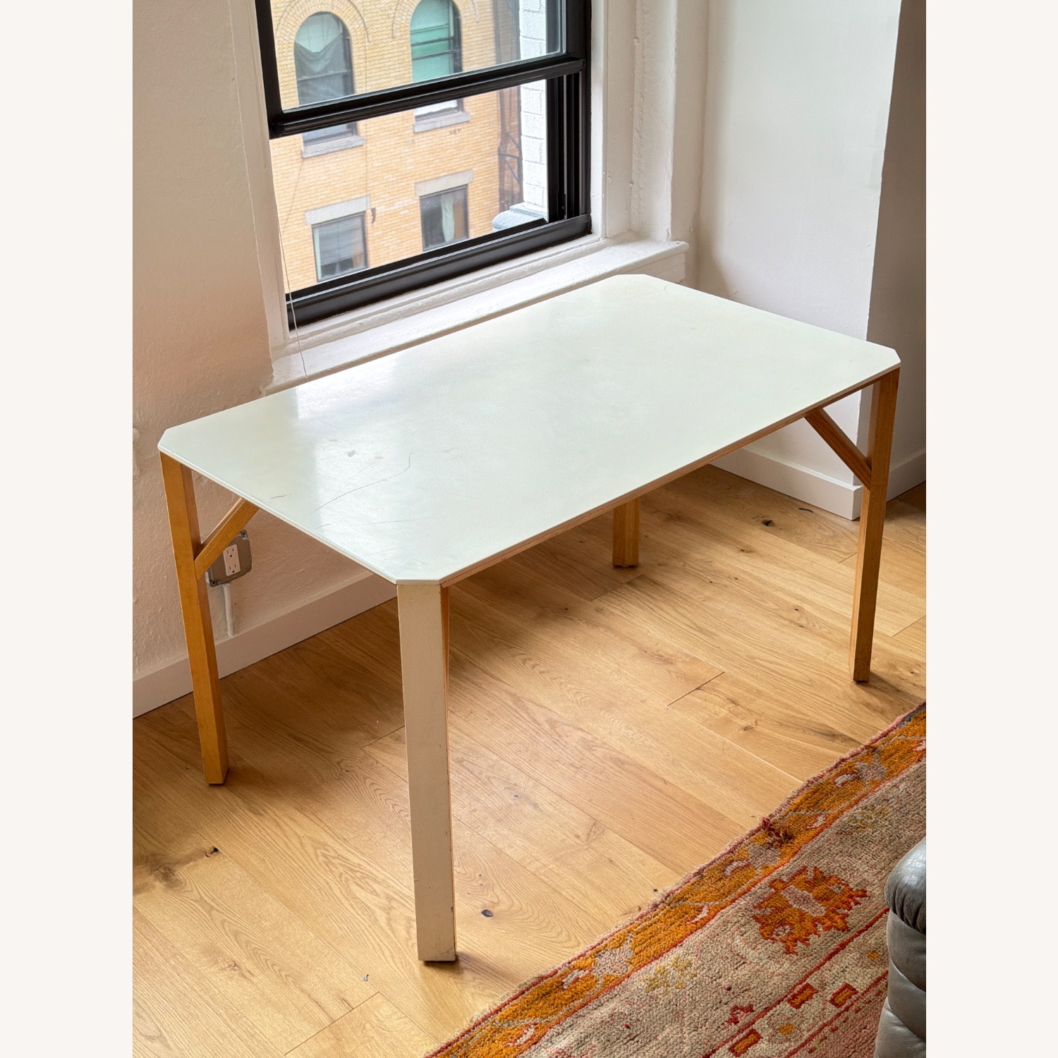 CB2 White Wood Desk - image-9