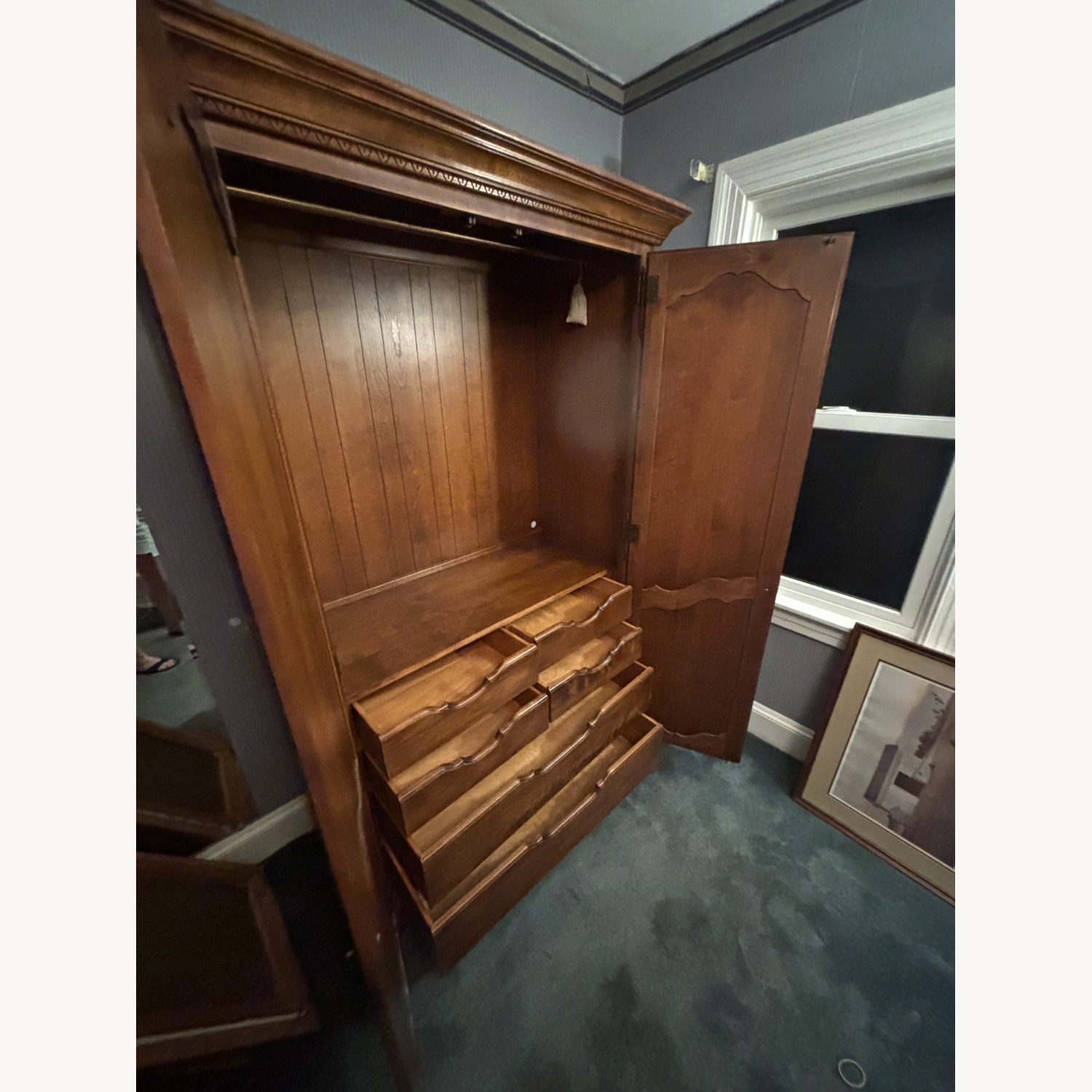 Vintage/Antique Finds Dark Brown Wood Armoire - image-4