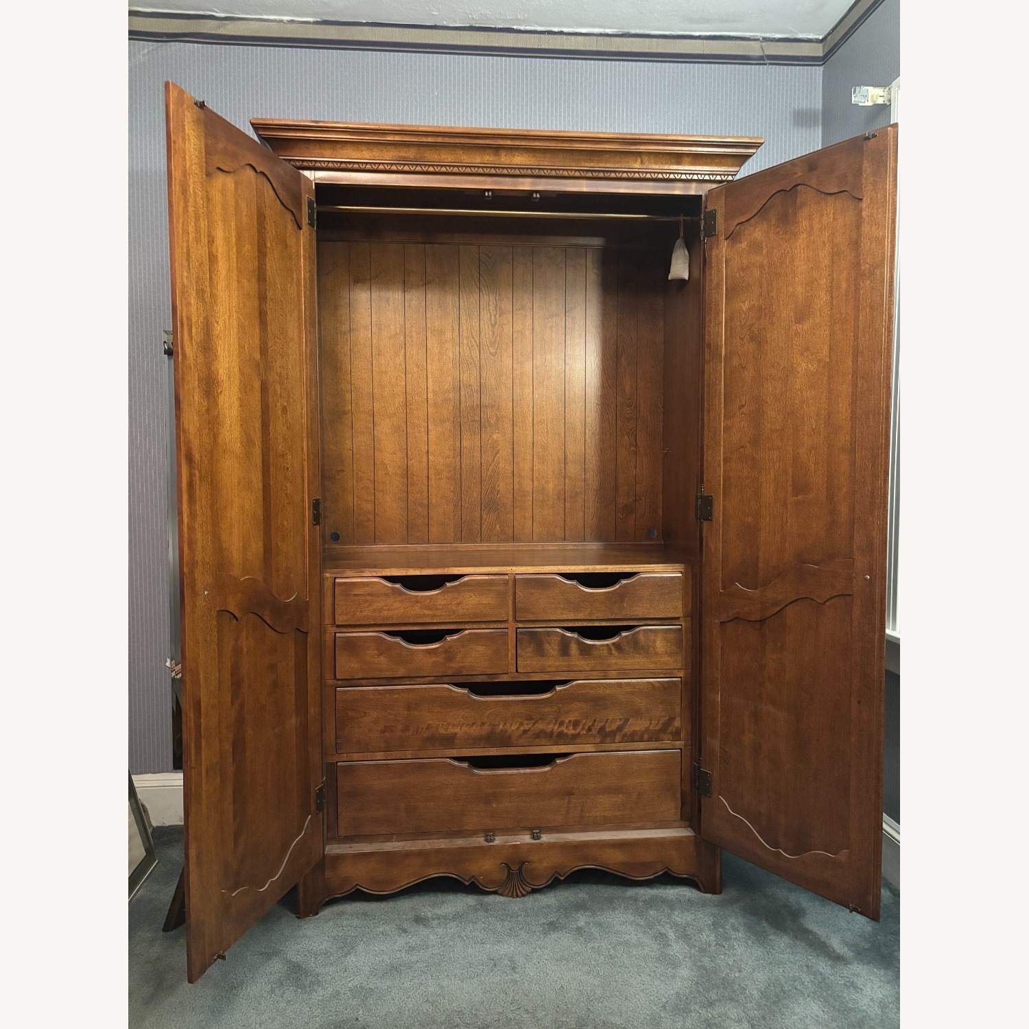 Vintage/Antique Finds Dark Brown Wood Armoire - image-3