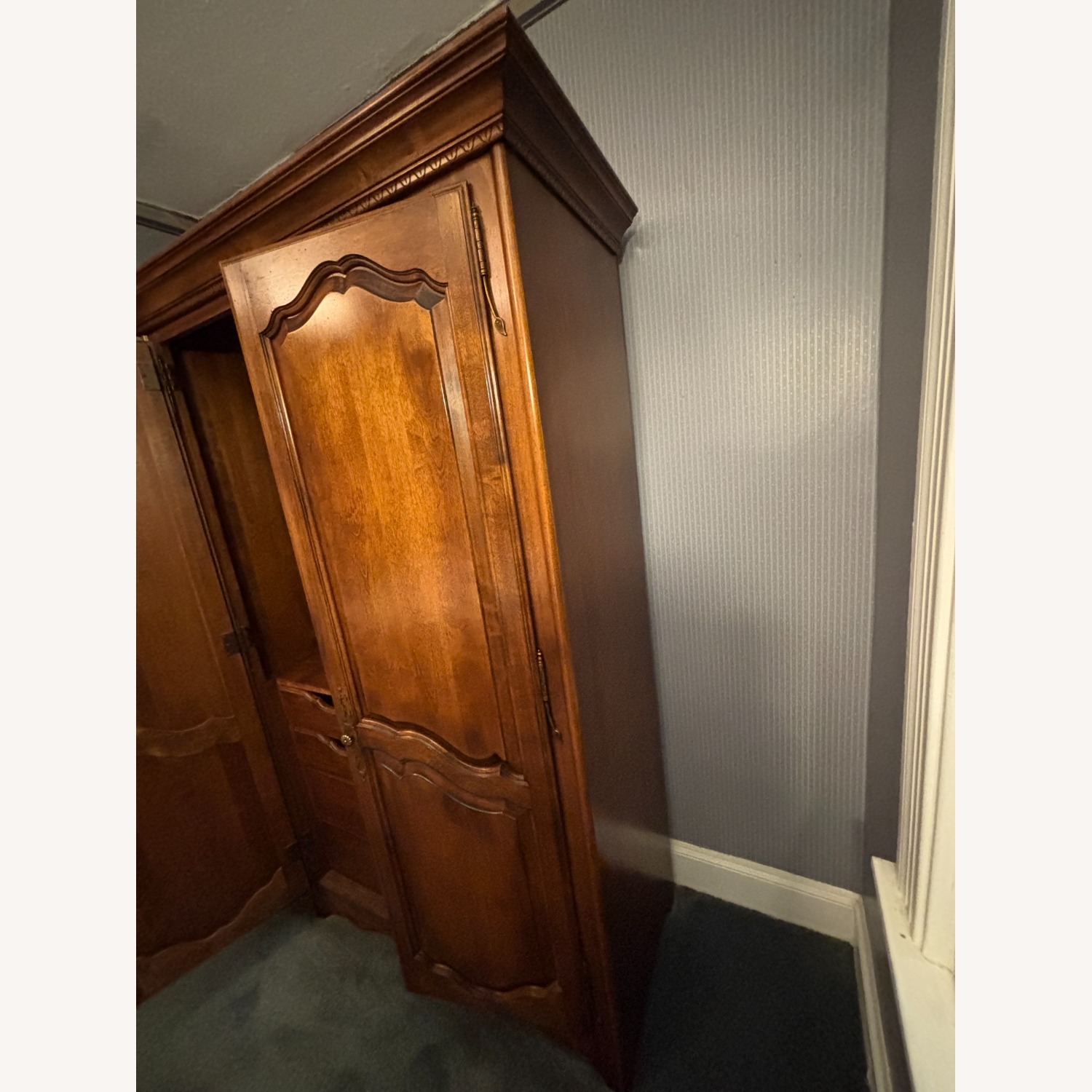 Vintage/Antique Finds Dark Brown Wood Armoire - image-5