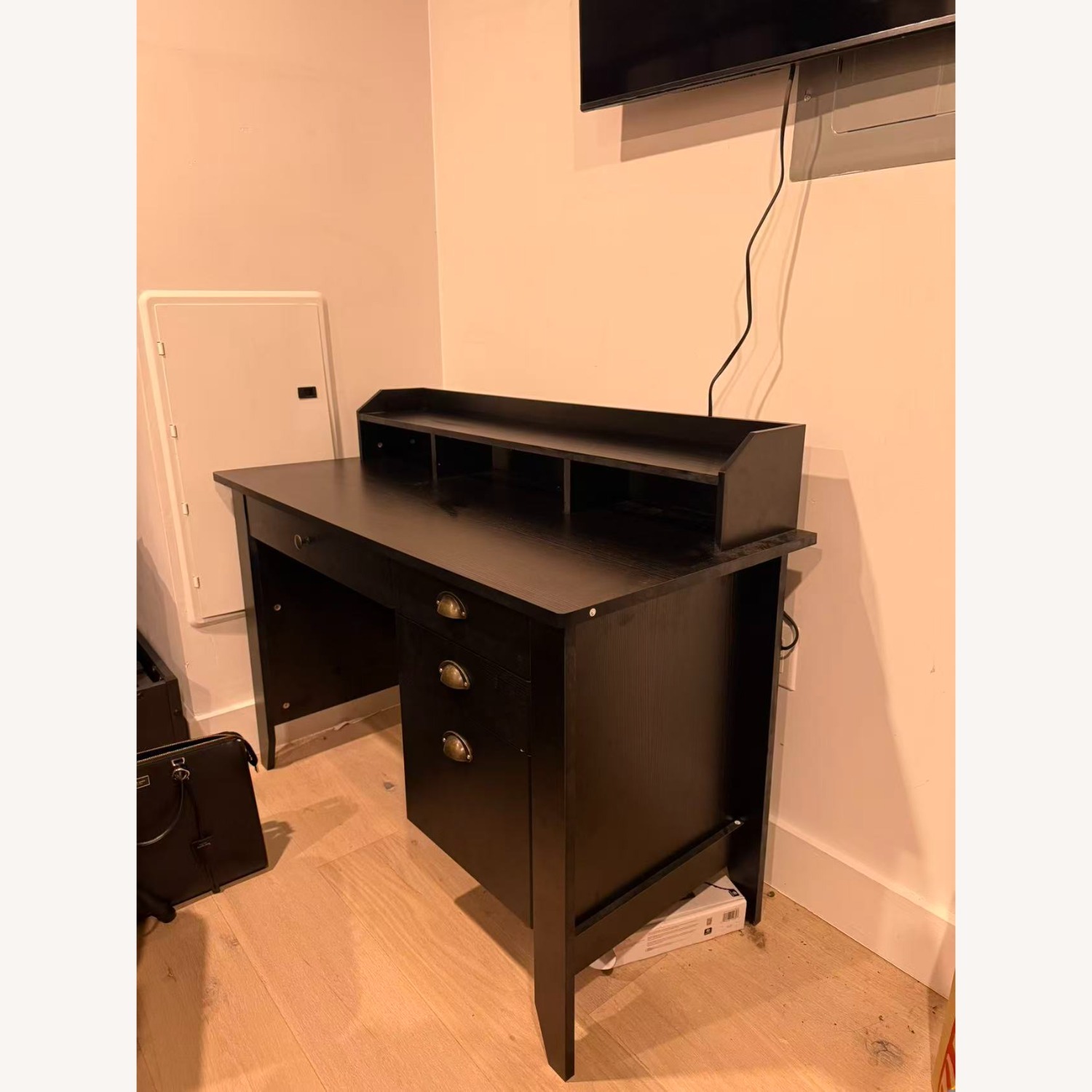 Computer Desk With 4 Drawers And Shelves - image-1
