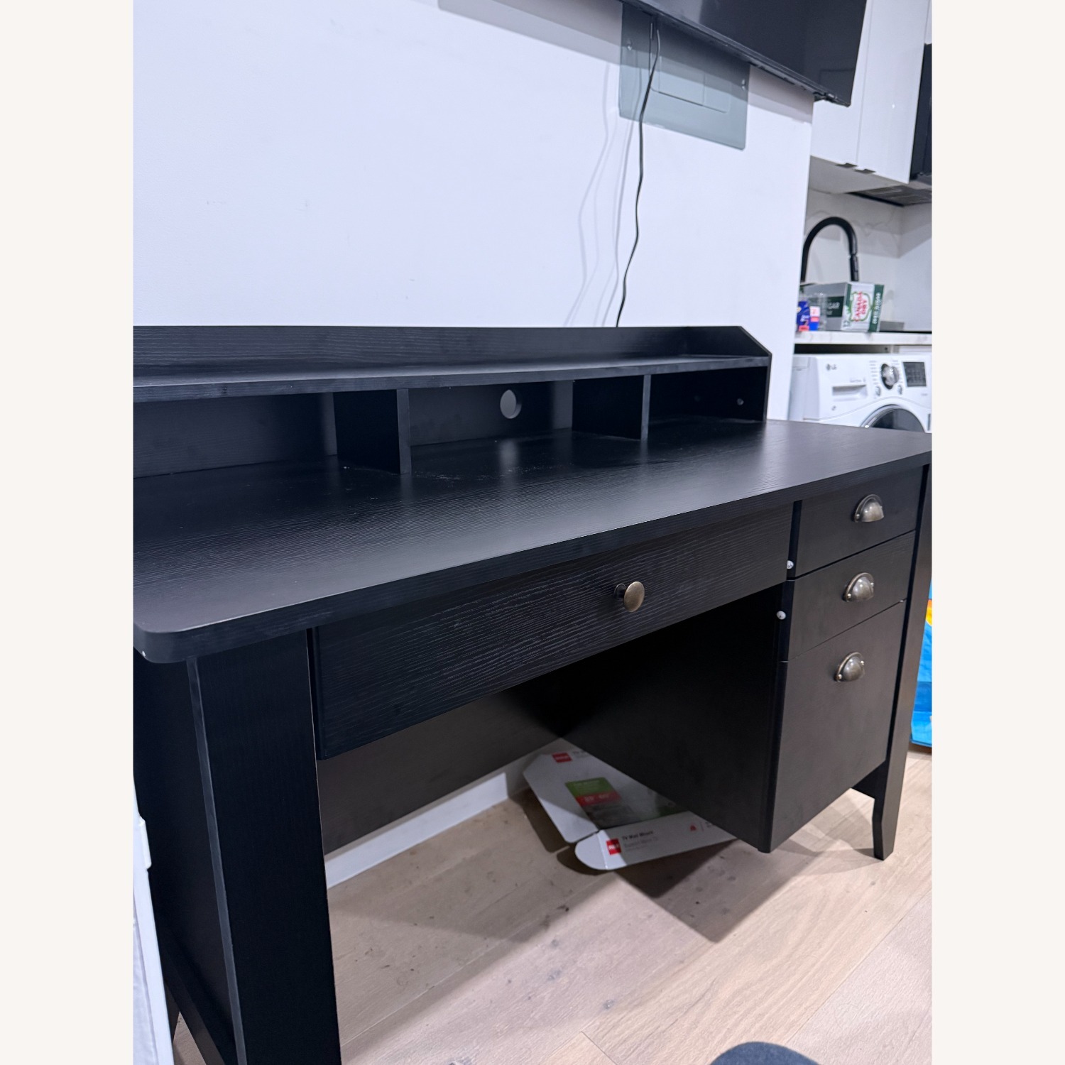 Computer Desk With 4 Drawers And Shelves - image-3