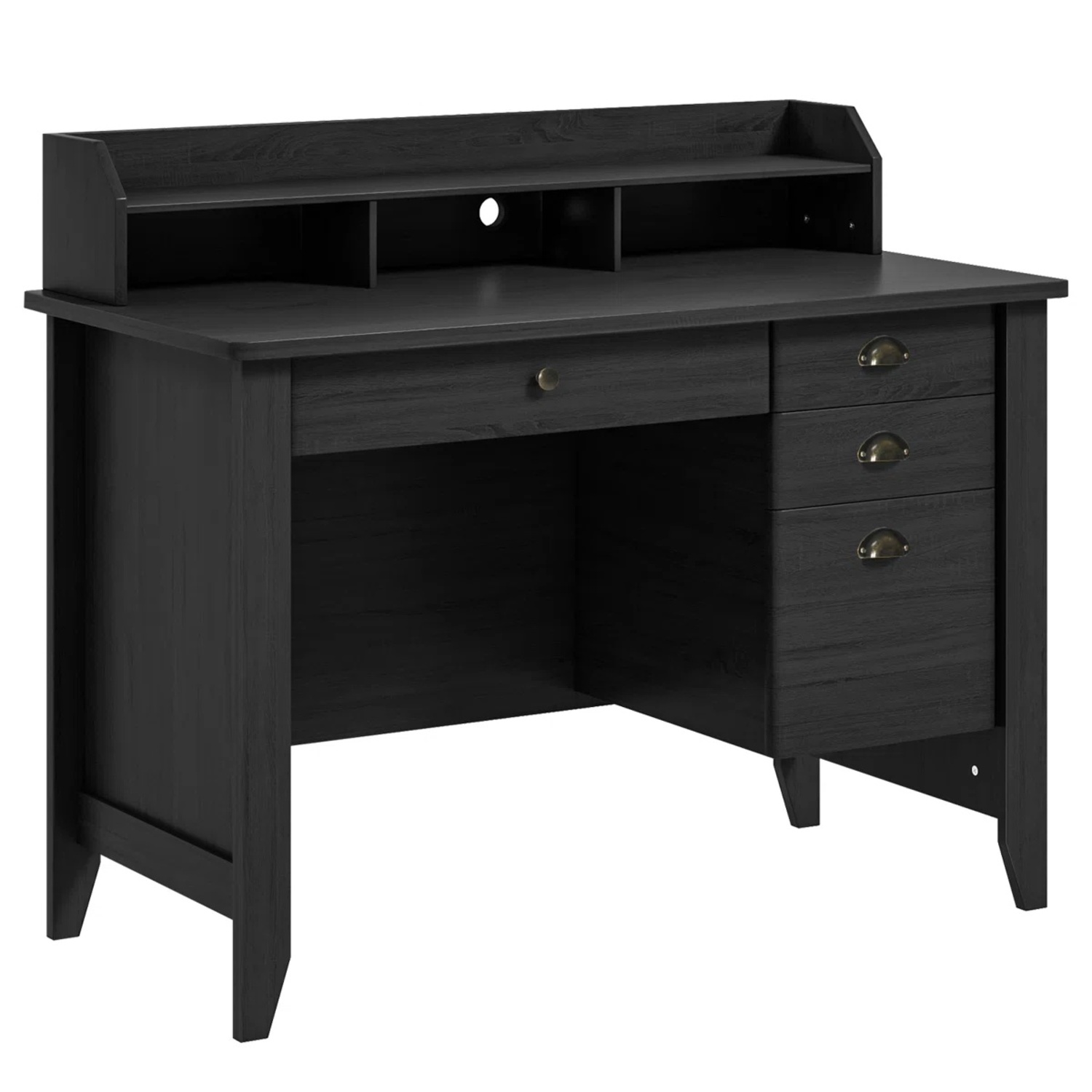 Computer Desk With 4 Drawers And Shelves - image-4