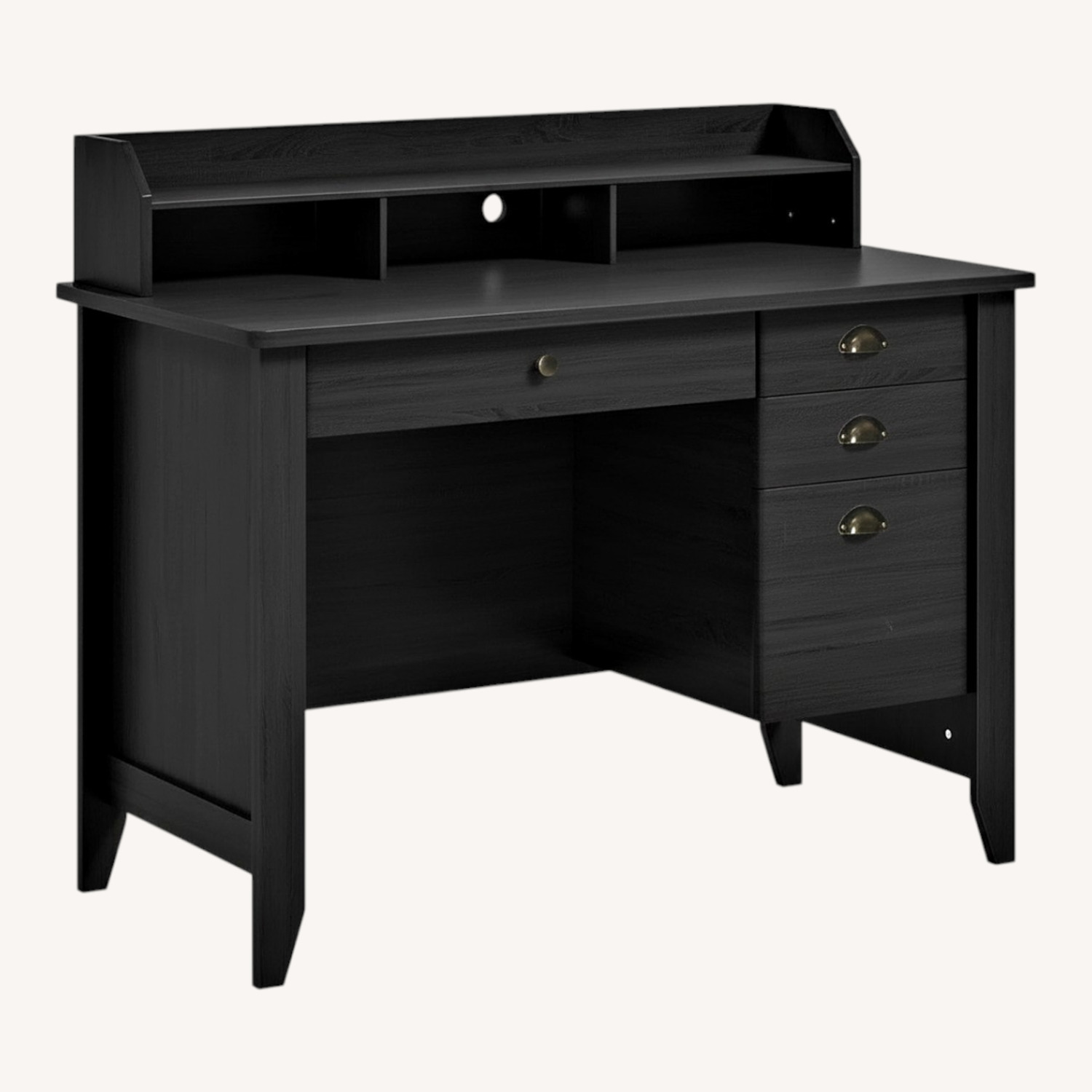 Computer Desk With 4 Drawers And Shelves - image-0