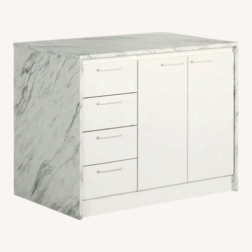 Used South Shore Furniture White Wood Kitchen Island for sale on AptDeco