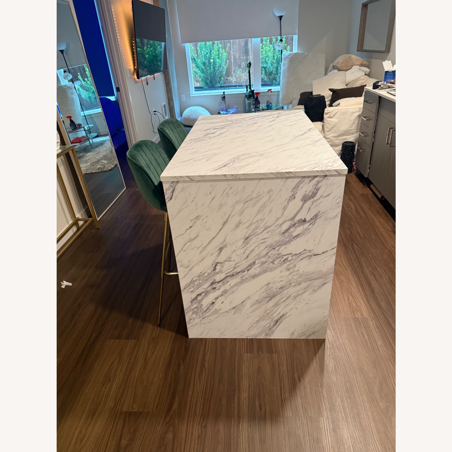 South Shore Furniture White Wood Kitchen Island - image-2