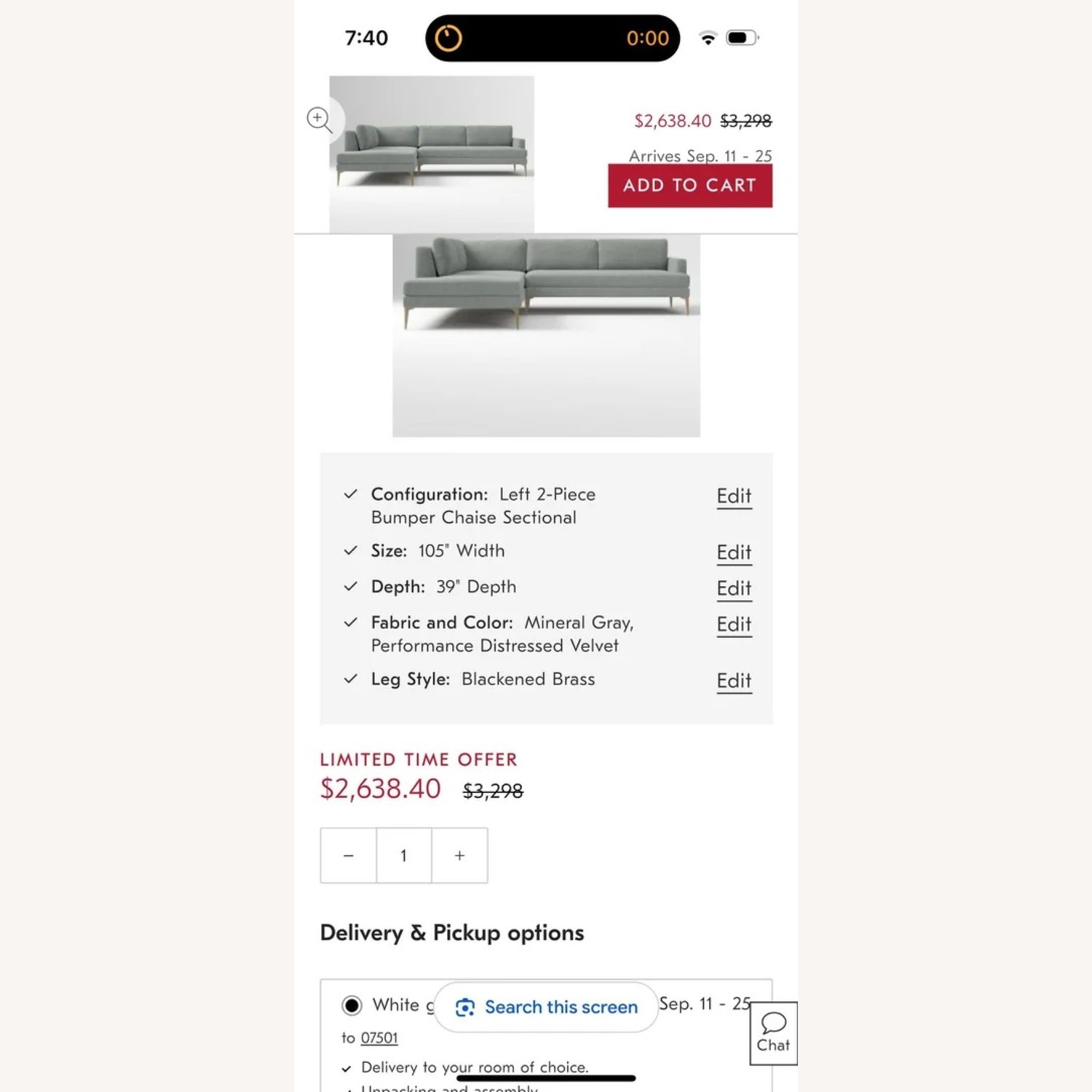 West Elm Light Gray 2 Piece Sectional - image-7