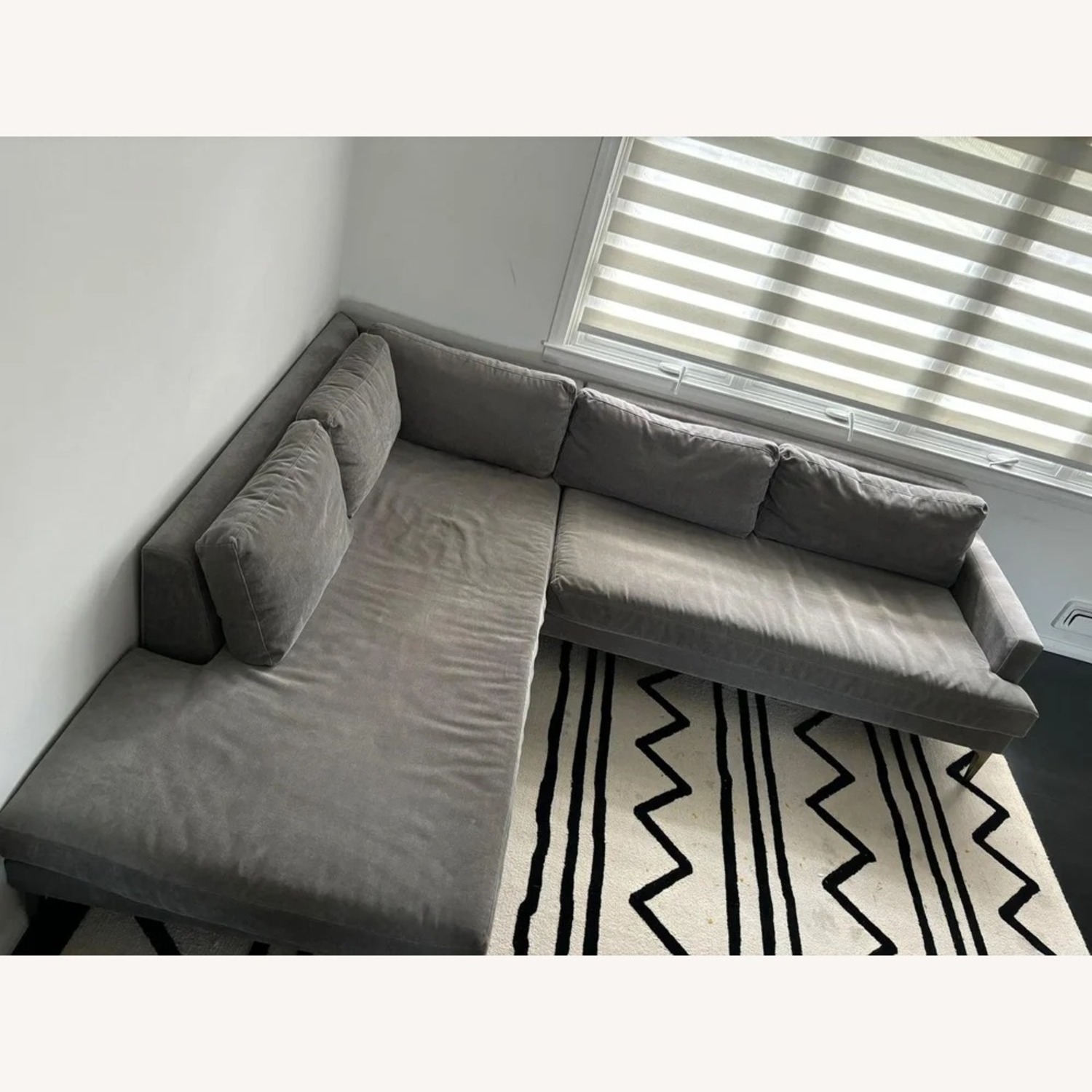 West Elm Light Gray 2 Piece Sectional - image-1