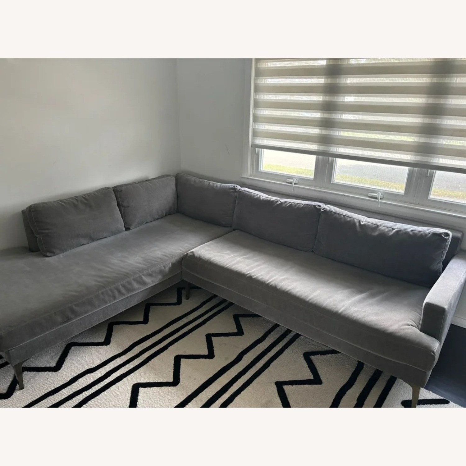 West Elm Light Gray 2 Piece Sectional - image-8