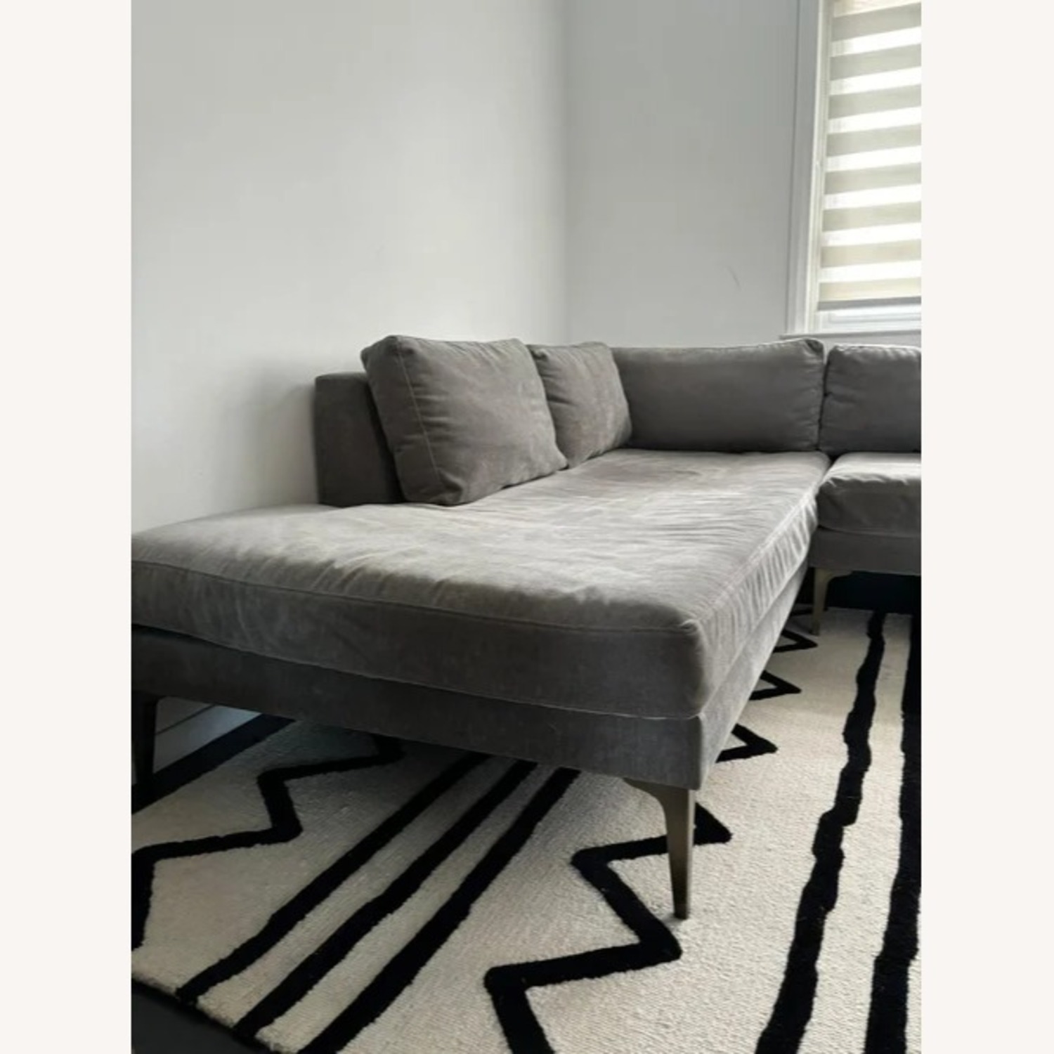 West Elm Light Gray 2 Piece Sectional - image-6