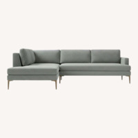 West Elm Light Gray 2 Piece Sectional