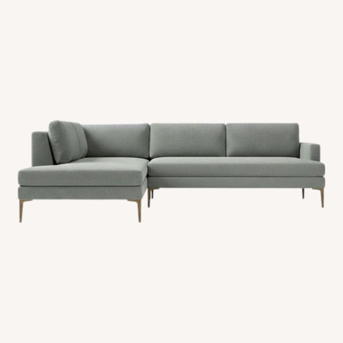 Used West Elm Light Gray 2 Piece Sectional for sale on AptDeco