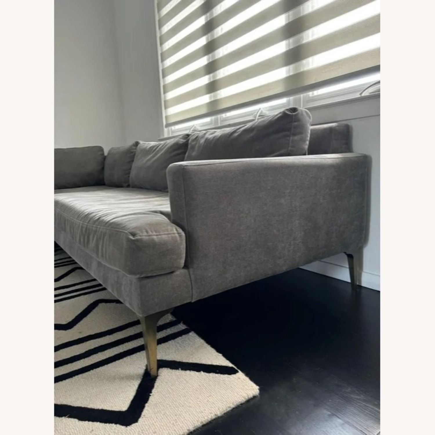 West Elm Light Gray 2 Piece Sectional - image-3