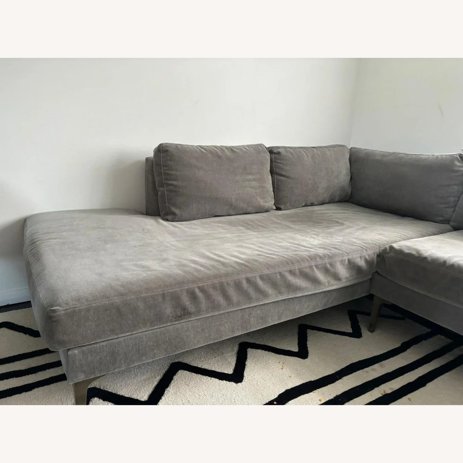 West Elm Light Gray 2 Piece Sectional - image-2