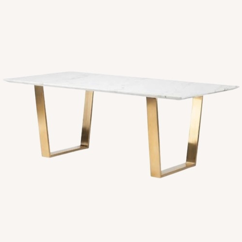 Used Nuevo Living White Marble Dining Table for sale on AptDeco