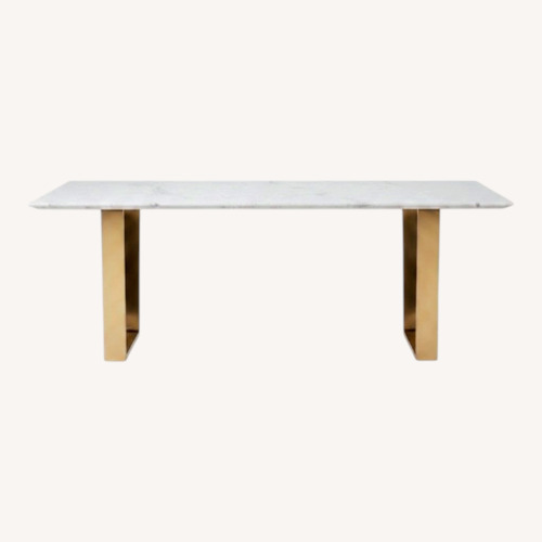 Used Nuevo Living White Marble Dining Table for sale on AptDeco